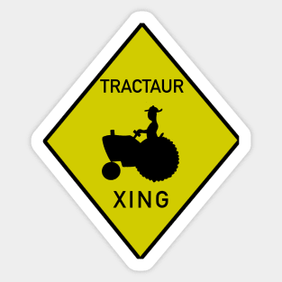 Tractor Xing Sign Sticker